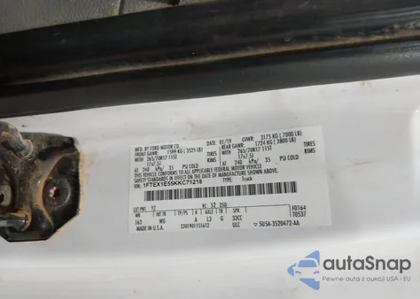 2019 Ford F-150 Xl from USA, damaged, VIN 1FTEX1E55KKC71218